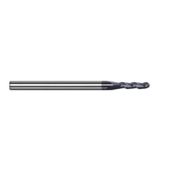 Harvey Tool 975331-C6 | 1.400mm Diameter x 4.000mm Shank x 4.000mm LOC x 50.000mm OAL 3FL AlTiN Nano Coated Carbide Ball End Mill