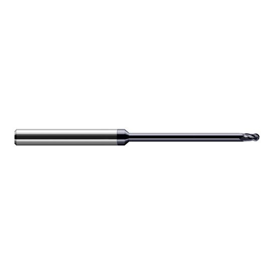 Harvey Tool 976545-C6 | 2.000mm Diameter x 4.000mm Shank x 3.000mm LOC x 63.000mm OAL 4FL AlTiN Nano Coated Carbide Ball End Mill