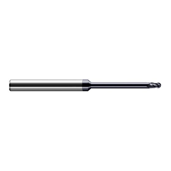 Harvey Tool 988345-C3 | 2.000mm Diameter x 4.000mm Shank x 3.000mm LOC x 63.000mm OAL 4FL AlTiN Coated Carbide Ball End Mill