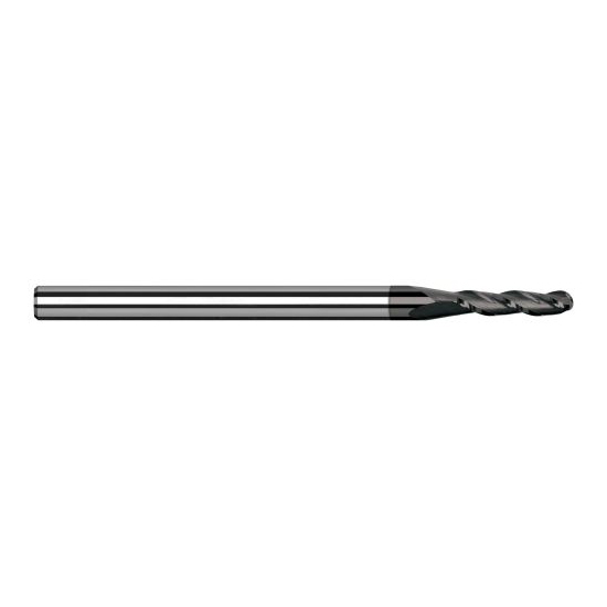 Harvey Tool 989808-C4 | 1/8" Diameter x 1/8" Shank x 3/8" LOC x 1-1/2" OAL 3FL Amorphous Diamond Coated Carbide Ball End Mill