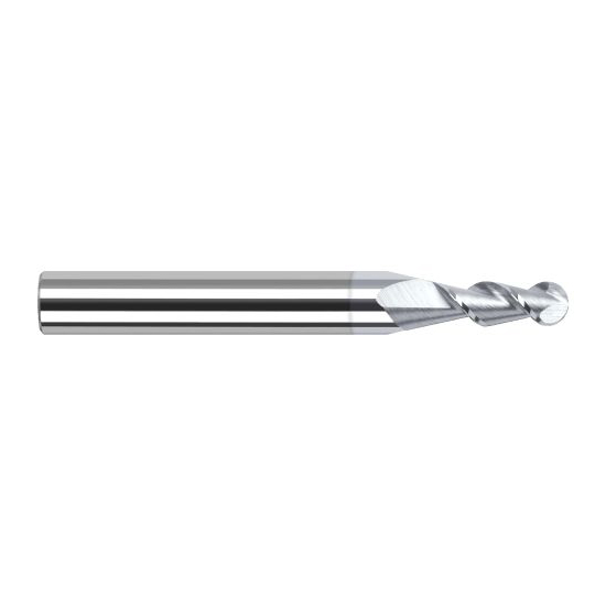 Harvey Tool 27847-C8 | 3/64" Diameter x 1/8" Shank x 0.1410" LOC x 1-1/2" OAL 2FL TiB2 Coated Carbide Ball End Mill