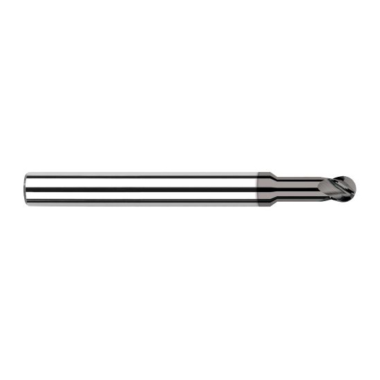 Harvey Tool 922262 | 1/16" Diameter x 1/8" Shank x 3/32" LOC x 1-1/2" OAL 4FL CVD Diamond Coated Carbide Ball End Mill
