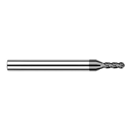Harvey Tool 999320 | 0.0200" Diameter x 1/8" Shank x 0.0600" LOC x 1-1/2" OAL 4FL CVD Diamond Coated Carbide Ball End Mill