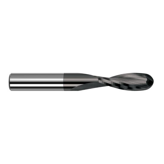 Harvey Tool 49608-C4 | 1/8" Diameter x 1/8" Shank x 3/8" LOC x 1-1/2" OAL 2FL Amorphous Diamond Coated Carbide Ball End Mill