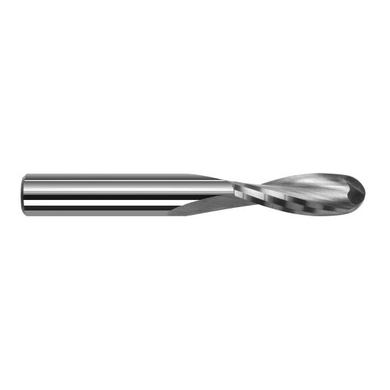 Harvey Tool 49562 | 1/16" Diameter x 1/8" Shank x 0.1860" LOC x 1-1/2" OAL 2FL Uncoated Carbide Ball End Mill