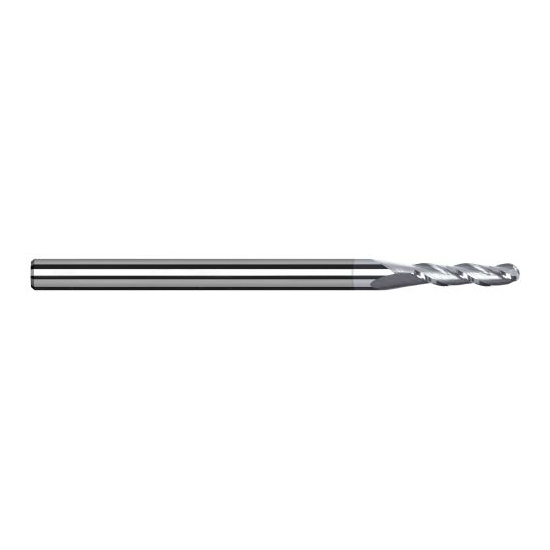 Harvey Tool 989812-C8 | 3/16" Diameter x 3/16" Shank x 9/16" LOC x 2" OAL 3FL TiB2 Coated Carbide Ball End Mill