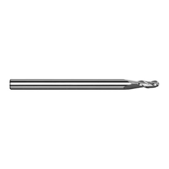 Harvey Tool 958210 | 5/32" Diameter x 3/16" Shank x 0.2350" LOC x 2" OAL 3FL Uncoated Carbide Ball End Mill