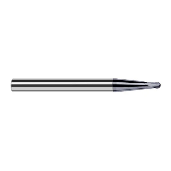 Harvey Tool 38914-C6 | 0.0250" Diameter x 3/16" Shank x 0.0200" LOC x 2" OAL 2FL AlTiN Nano Coated Carbide Ball End Mill