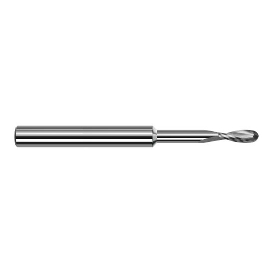 Harvey Tool 976278 | 5/64" Diameter x 1/8" Shank x 15/64" LOC x 2" OAL 2FL Uncoated Carbide Ball End Mill
