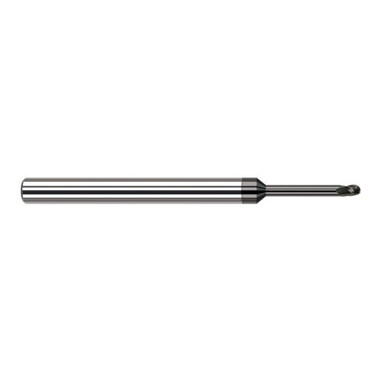 Harvey Tool 54478-C4 | 5/64" Diameter x 1/8" Shank x 0.1170" LOC x 2-1/2" OAL 3FL Amorphous Diamond Coated Carbide Ball End Mill