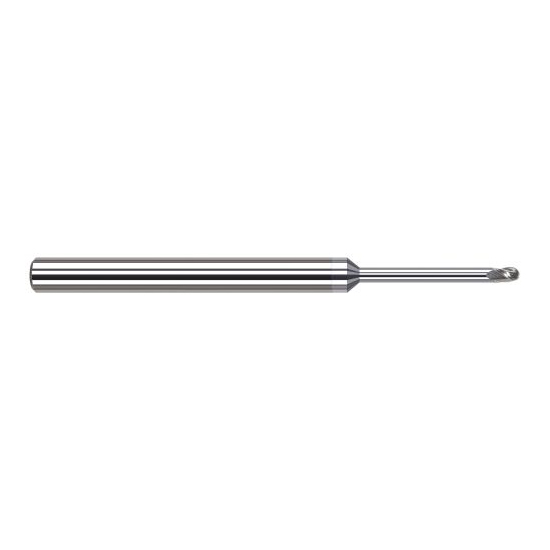 Harvey Tool 925193-C8 | 3/32" Diameter x 1/8" Shank x 0.1390" LOC x 2-1/2" OAL 3FL TiB2 Coated Carbide Ball End Mill