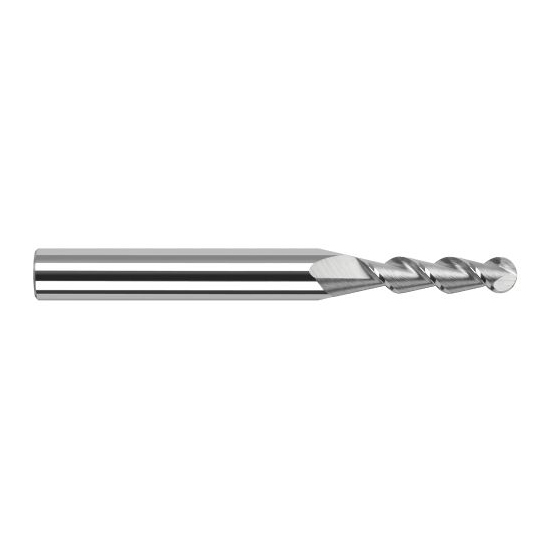 Harvey Tool 887631 | 1/32" Diameter x 1/8" Shank x 5/32" LOC x 2-1/2" OAL 2FL Uncoated Carbide Ball End Mill