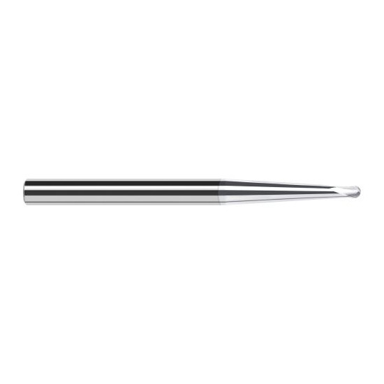 Harvey Tool 996628-C8 | 3/64" Diameter x 3/16" Shank x 0.0380" LOC x 2-1/2" OAL 2FL TiB2 Coated Carbide Ball End Mill