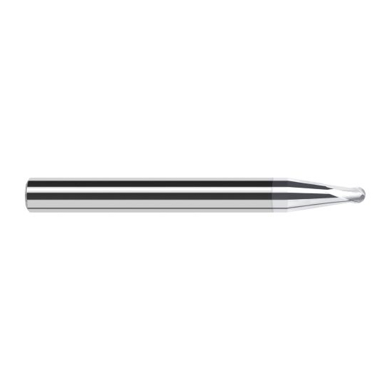 Harvey Tool 995628-C8 | 5/64" Diameter x 1/4" Shank x 1/16" LOC x 2-1/2" OAL 2FL TiB2 Coated Carbide Ball End Mill