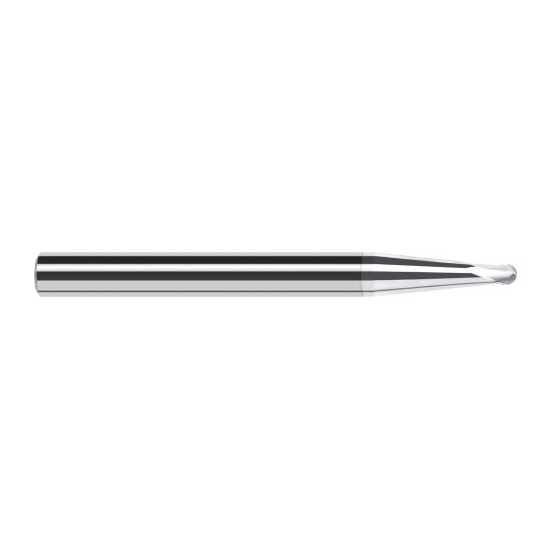 Harvey Tool 996028-C8 | 5/64" Diameter x 1/4" Shank x 1/16" LOC x 2-1/2" OAL 2FL TiB2 Coated Carbide Ball End Mill