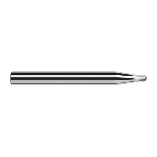 Harvey Tool 995635 | 3/32" Diameter x 1/4" Shank x 0.0740" LOC x 2-1/2" OAL 2FL Uncoated Carbide Ball End Mill
