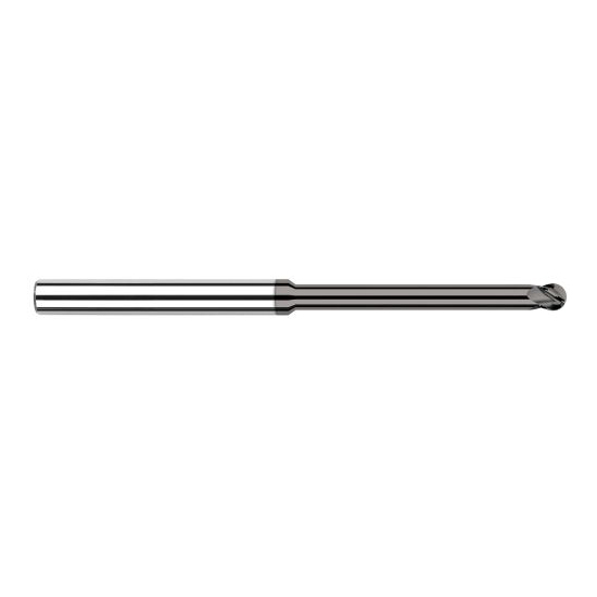 Harvey Tool 939515 | 1/64" Diameter x 1/8" Shank x 0.0230" LOC x 2-1/2" OAL 4FL CVD Diamond Coated Carbide Ball End Mill