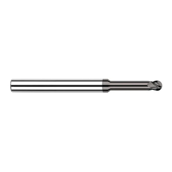 Harvey Tool 841815 | 1/64" Diameter x 1/8" Shank x 0.0230" LOC x 2-1/2" OAL 4FL CVD Diamond Coated Carbide Ball End Mill