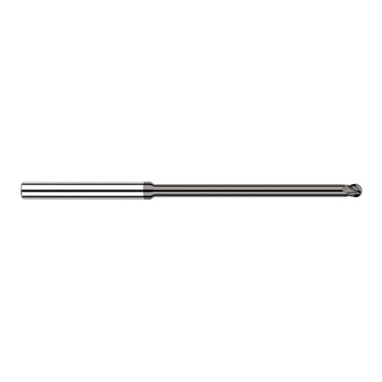 Harvey Tool 76020 | 0.0200" Diameter x 1/8" Shank x 0.0300" LOC x 2-1/2" OAL 4FL CVD Diamond Coated Carbide Ball End Mill