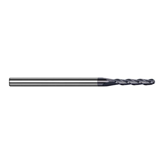 Harvey Tool 930647-C6 | 3/64" Diameter x 1/8" Shank x 1/4" LOC x 2-1/2" OAL 3FL AlTiN Nano Coated Carbide Ball End Mill