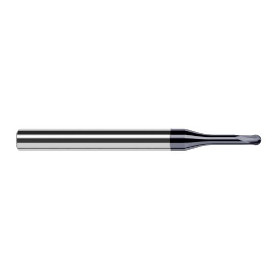 Harvey Tool 31524-C6 | 3/8" Diameter x 3/8" Shank x 0.3000" LOC x 2-1/2" OAL 2FL AlTiN Nano Coated Carbide Ball End Mill