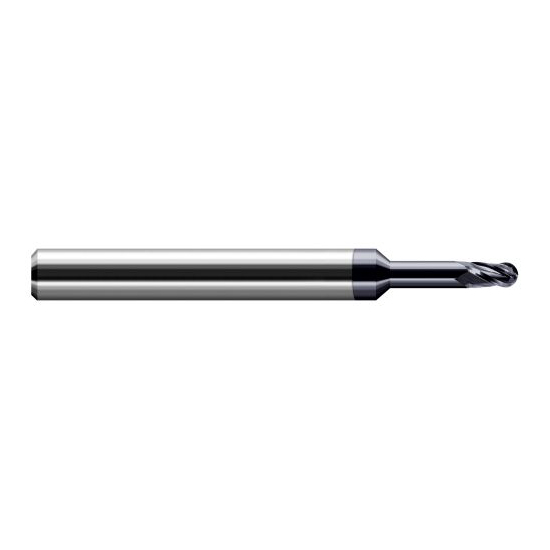 Harvey Tool 64278-C3 | 5/64" Diameter x 1/8" Shank x 0.1170" LOC x 2-1/2" OAL 4FL AlTiN Coated Carbide Ball End Mill