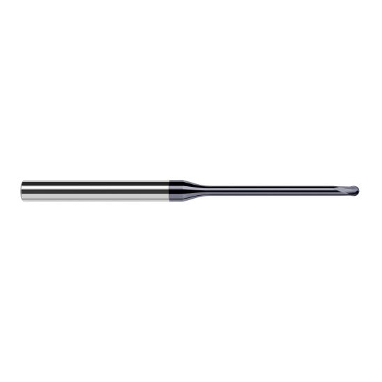 Harvey Tool 973262-C6 | 1/16" Diameter x 1/4" Shank x 0.0500" LOC x 4" OAL 2FL AlTiN Nano Coated Carbide Ball End Mill