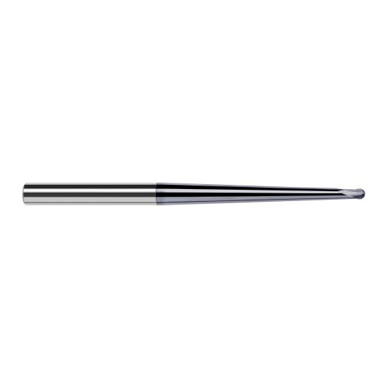 Harvey Tool 19078-C6 | 1/8" Diameter x 1/4" Shank x 0.1000" LOC x 4" OAL 2FL AlTiN Nano Coated Carbide Ball End Mill
