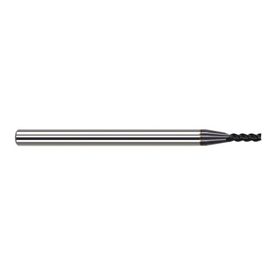 Harvey Tool 942833-C6 | 1.500mm Diameter x 4.000mm Shank x 4.500mm LOC x 50.000mm OAL 3FL AlTiN Nano Coated Carbide Single End Mill for Exotic Alloys