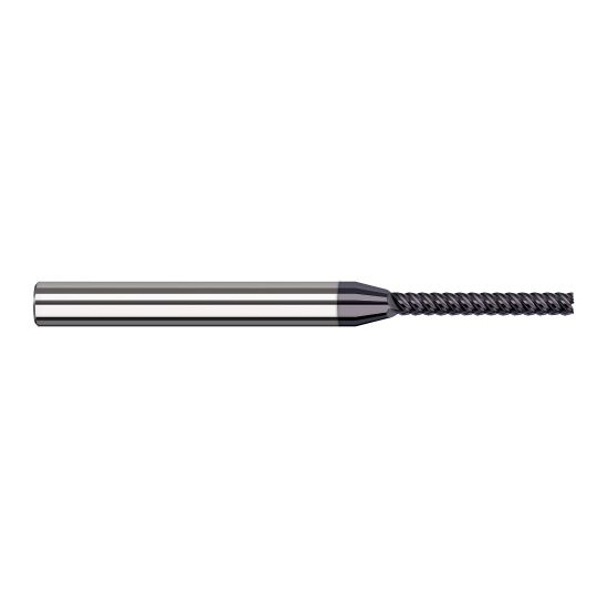 Harvey Tool 976113-C6 | 0.600mm Diameter x 4.000mm Shank x 4.800mm LOC x 50.000mm OAL 4FL AlTiN Nano Coated Carbide Single End Mill for Exotic Alloys