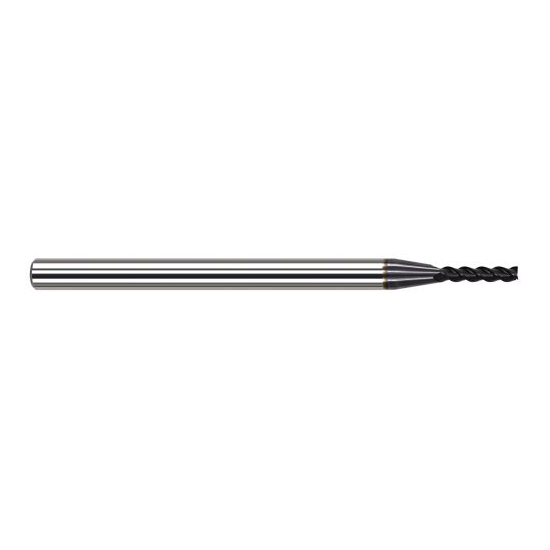 Harvey Tool 910533-C6 | 1.500mm Diameter x 4.000mm Shank x 7.500mm LOC x 50.000mm OAL 3FL AlTiN Nano Coated Carbide Single End Mill for Exotic Alloys