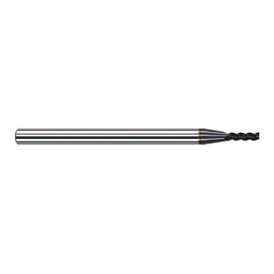 Harvey Tool 967015-C6 | 1/64" Diameter x 1/8" Shank x 0.0450" LOC x 1-1/2" OAL 3FL AlTiN Nano Coated Carbide Single End Mill for Exotic Alloys