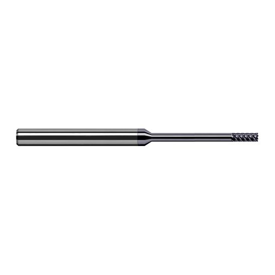 Harvey Tool 951815-C6 | 1/64" Diameter x 1/8" Shank x 0.0450" LOC x 2-1/2" OAL 4FL AlTiN Nano Coated Carbide Single End Mill for Exotic Alloys