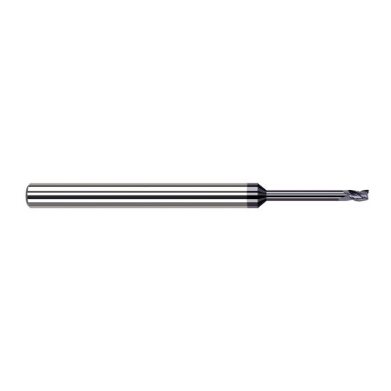 Harvey Tool 978225-C6 | 0.0250" Diameter x 1/8" Shank x 0.0380" LOC x 2-1/2" OAL 3FL AlTiN Nano Coated Carbide Single End Mill for Exotic Alloys