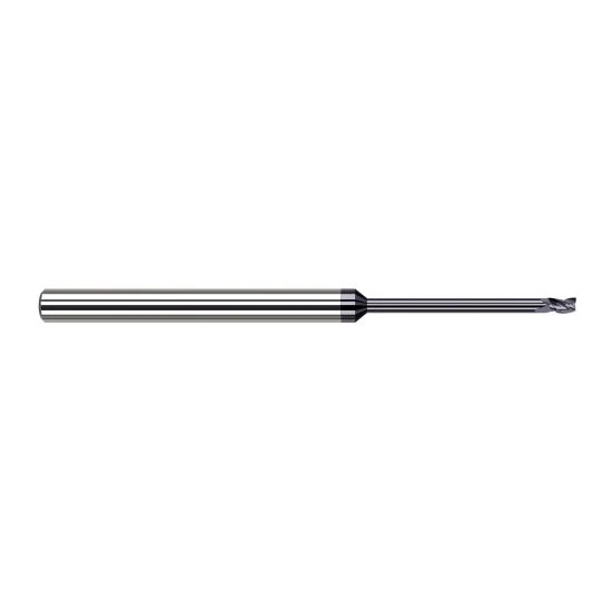 Harvey Tool 901362-C6 | 1/16" Diameter x 1/8" Shank x 3/32" LOC x 2-1/2" OAL 3FL AlTiN Nano Coated Carbide Single End Mill for Exotic Alloys