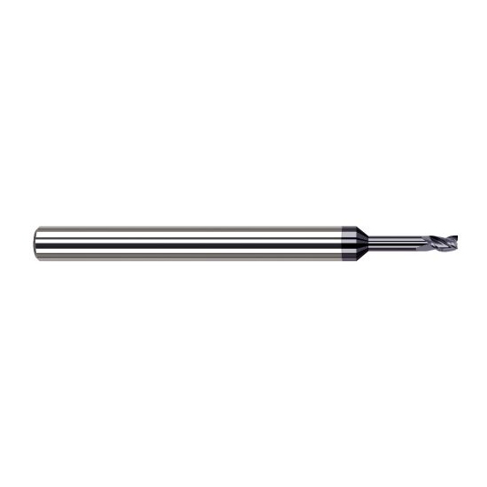 Harvey Tool 886445-C3 | 2.000mm Diameter x 4.000mm Shank x 3.000mm LOC x 50.000mm OAL 3FL AlTiN Coated Carbide Single End Mill
