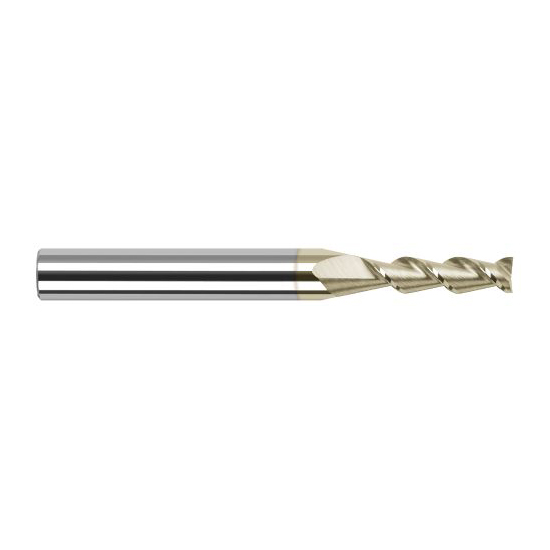 Harvey Tool 24208-C7 | 1/8" Diameter x 1/8" Shank x 1/2" LOC x 1-1/2" OAL 2FL ZrN Coated Carbide Single End Mill