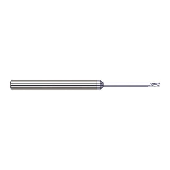 Harvey Tool 879231-C8 | 1/32" Diameter x 1/8" Shank x 3/64" LOC x 2-1/2" OAL 3FL TiB2 Coated Carbide Single End Mill