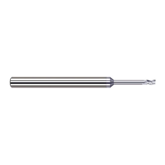 Harvey Tool 927178-C8 | 5/64" Diameter x 1/8" Shank x 0.1180" LOC x 2-1/2" OAL 3FL TiB2 Coated Carbide Single End Mill