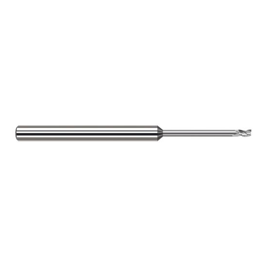 Harvey Tool 879293 | 3/32" Diameter x 1/8" Shank x 9/64" LOC x 2-1/2" OAL 3FL Uncoated Carbide Single End Mill