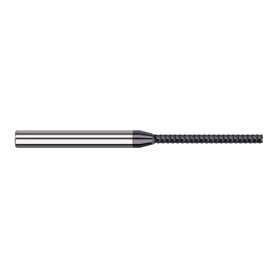 Harvey Tool 68531-C6 | 1/32" Diameter x 1/8" Shank x 3/8" LOC x 2-1/2" OAL 5FL AlTiN Nano Coated Carbide Single End Mill