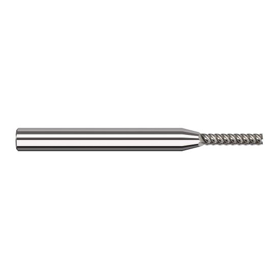 Harvey Tool 66800 | 0.1000" Diameter x 1/8" Shank x 1/2" LOC x 2-1/2" OAL 5FL Uncoated Carbide Single End Mill