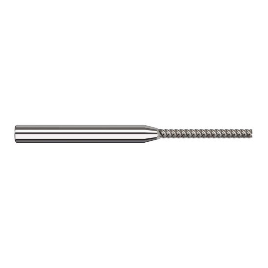 Harvey Tool 917708 | 1/8" Diameter x 1/8" Shank x 1-1/8" LOC x 2-1/2" OAL 5FL Uncoated Carbide Single End Mill