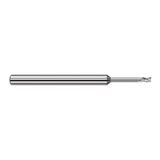 Harvey Tool 927209 | 9/64" Diameter x 3/16" Shank x 0.2200" LOC x 3" OAL 3FL Uncoated Carbide Single End Mill
