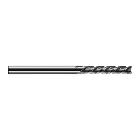 Harvey Tool 864412 | 3/16" Diameter x 3/16" Shank x 1" LOC x 3" OAL 3FL Uncoated Carbide Single End Mill
