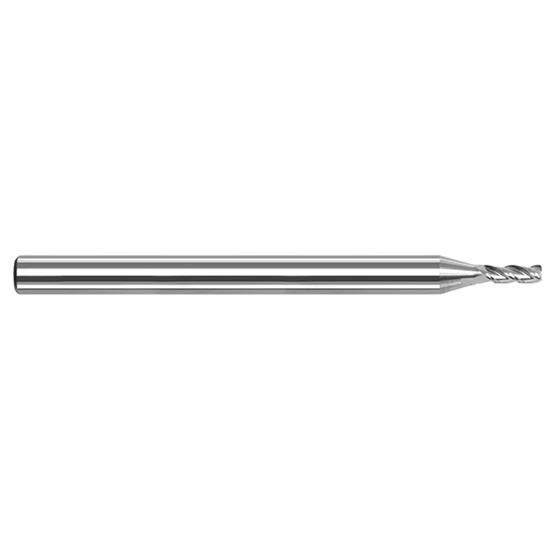 Harvey Tool 53062-C8 | 1/16" Diameter x 1/8" Shank x 5/16" LOC x 2-1/2" OAL 0.0050" Radius 3FL TiB2 Coated Carbide Corner Radius & Corner Chamfer End Mill for Aluminum Alloys
