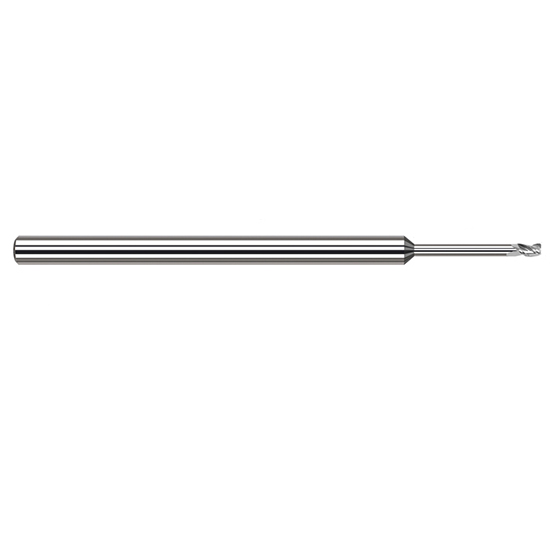 Harvey Tool 861062 | 1/16" Diameter x 1/8" Shank x 3/32" LOC x 2-1/2" OAL 0.0050" Radius 3FL Uncoated Carbide Corner Radius & Corner Chamfer End Mill for Aluminum Alloys