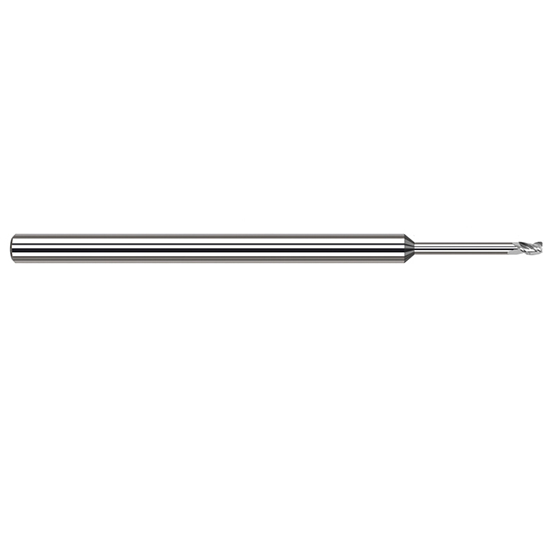 Harvey Tool 949631-C8 | 1/32" Diameter x 1/8" Shank x 3/64" LOC x 2-1/2" OAL 0.0030" Radius 3FL TiB2 Coated Carbide Corner Radius & Corner Chamfer End Mill for Aluminum Alloys