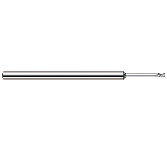 Harvey Tool 949662 | 1/16" Diameter x 1/8" Shank x 3/32" LOC x 2-1/2" OAL 0.0050" Radius 3FL Uncoated Carbide Corner Radius & Corner Chamfer End Mill for Aluminum Alloys