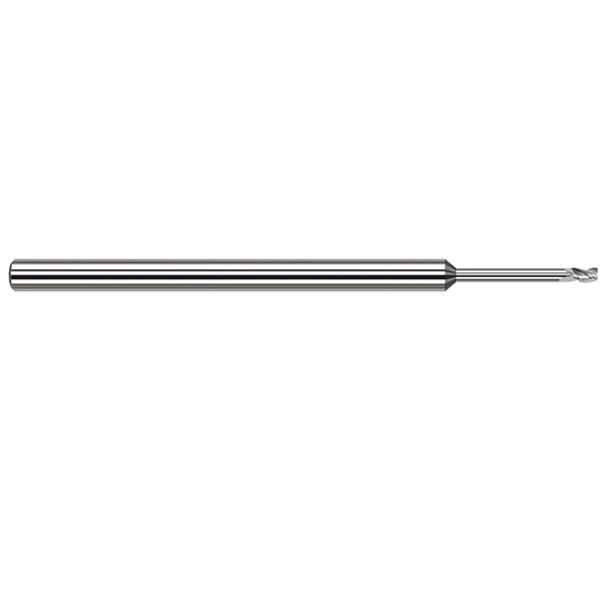 Harvey Tool 886893-C8 | 3/32" Diameter x 1/8" Shank x 9/64" LOC x 3" OAL 0.0050" Radius 3FL TiB2 Coated Carbide Corner Radius & Corner Chamfer End Mill for Aluminum Alloys